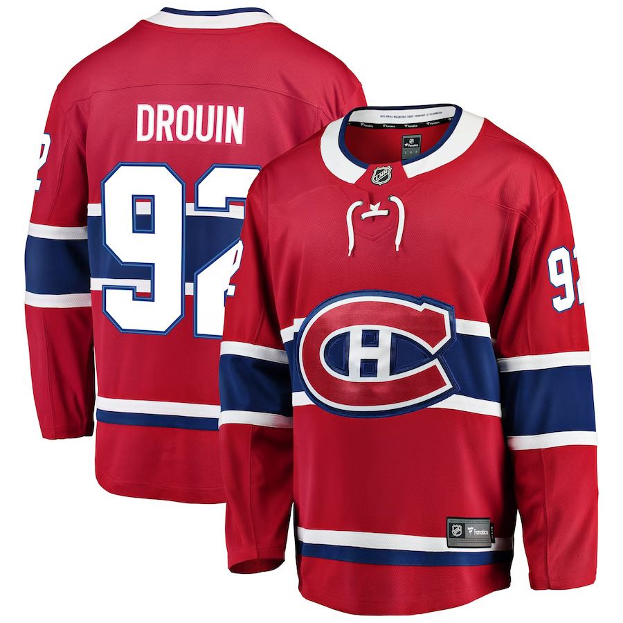 Men Montreal Canadiens 92 Jonathan Drouin Fanatics Branded Red Breakaway Player NHL Jersey